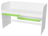 Кровать-стол  двухъярусная Мамба (Белый/Зеленый)