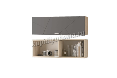 Шкаф настенный Скай Лайн 900 с горизонтальной дверью (Дуб сонома/Белый)