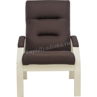 Кресло для отдыха Leset Лион (Слоновая кость/Ткань рогожка коричневый Малмо 28)