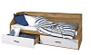 Кровать Лайт 800 с ящиками (Ясень шимо светлый/Белый)